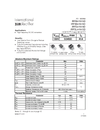 Datasheet IRFSL41N15D manufacturer IRF